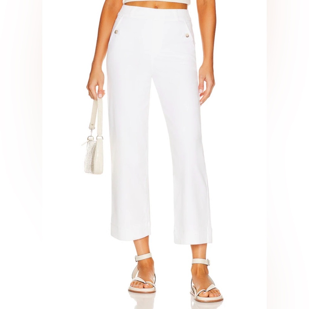 SPANX Stretch Twill Cropped Wide Leg Pant in Bright White Size L